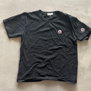 Monclere Kids Black Logo Tee - Crew Neck - Large